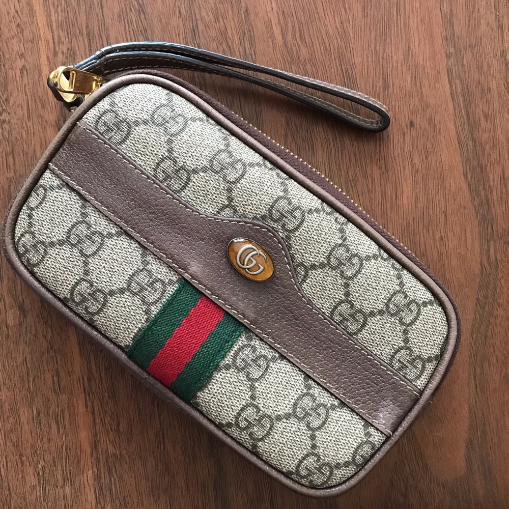 Authentic Gucci Ophidia GC Canvas Wristlet